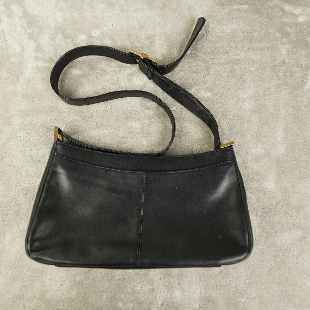 Vintage‎ Entienne Aigner Black Leather Shoulder Bag Double Compartment